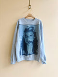 Judy Pale Blue & Navy Cyanotype Crew Neck Sweatshirt (Reworked) - Made X Hudson