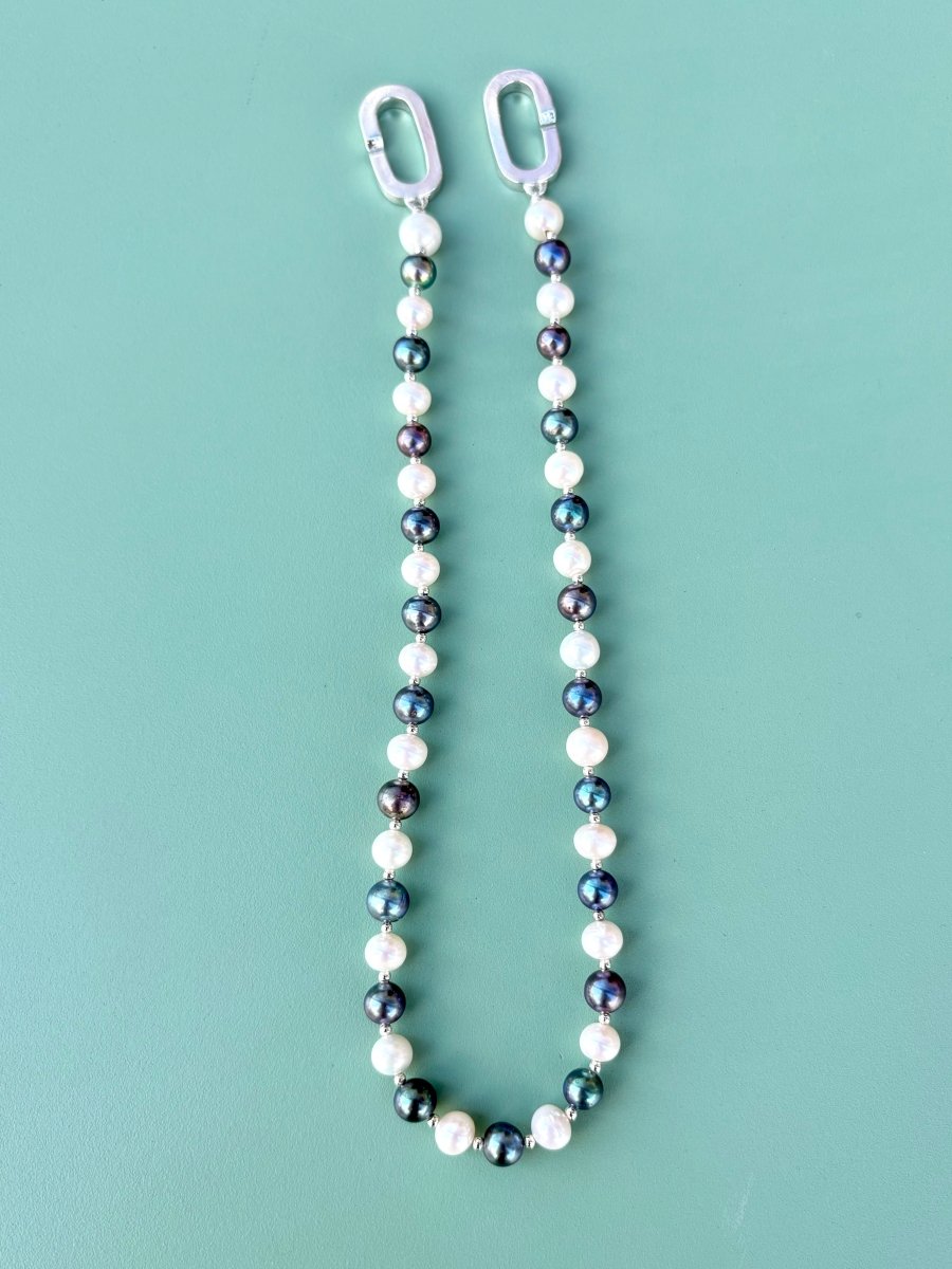 Large Link Multi Color Pearl Necklace (Multiple Colors) - Made X Hudson