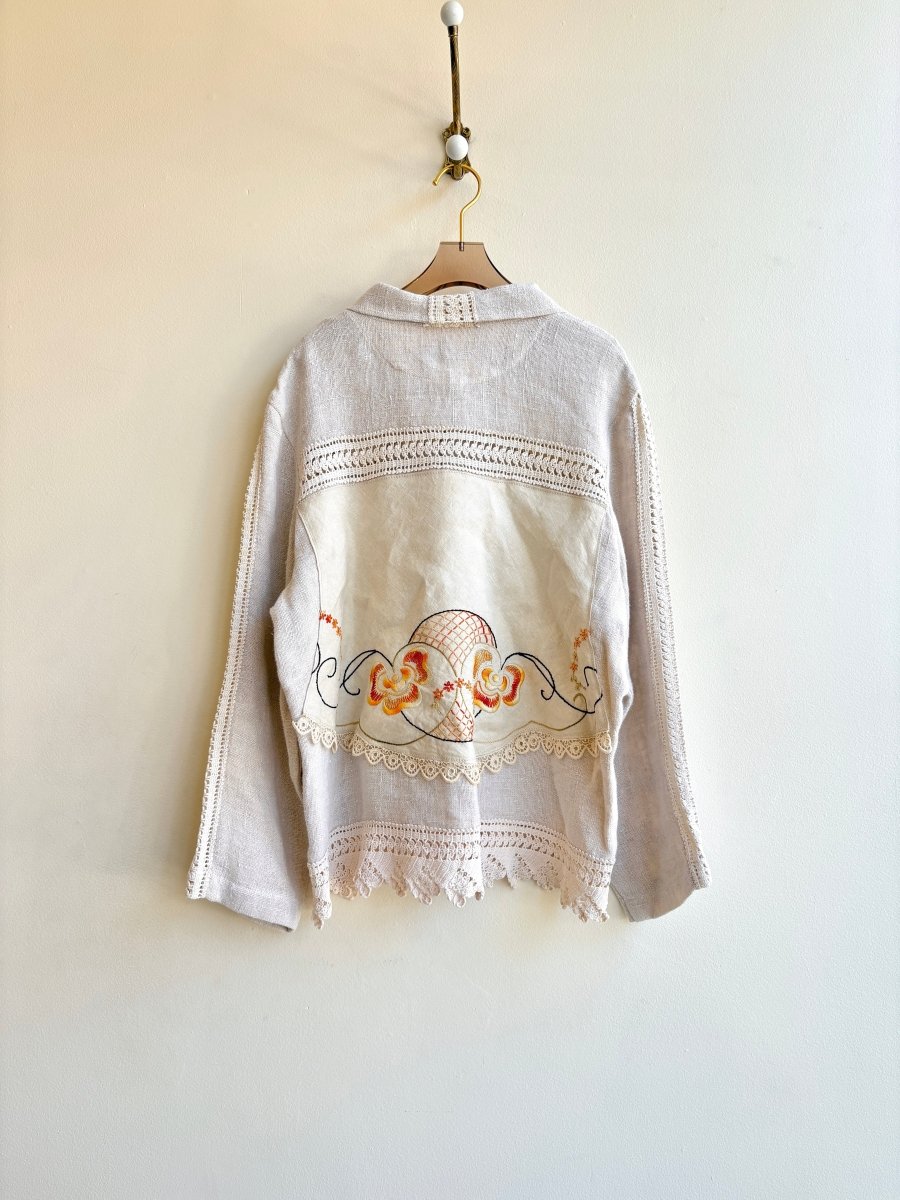 Linen Heirloom Jacket w/ Embroidered Back - Made X Hudson