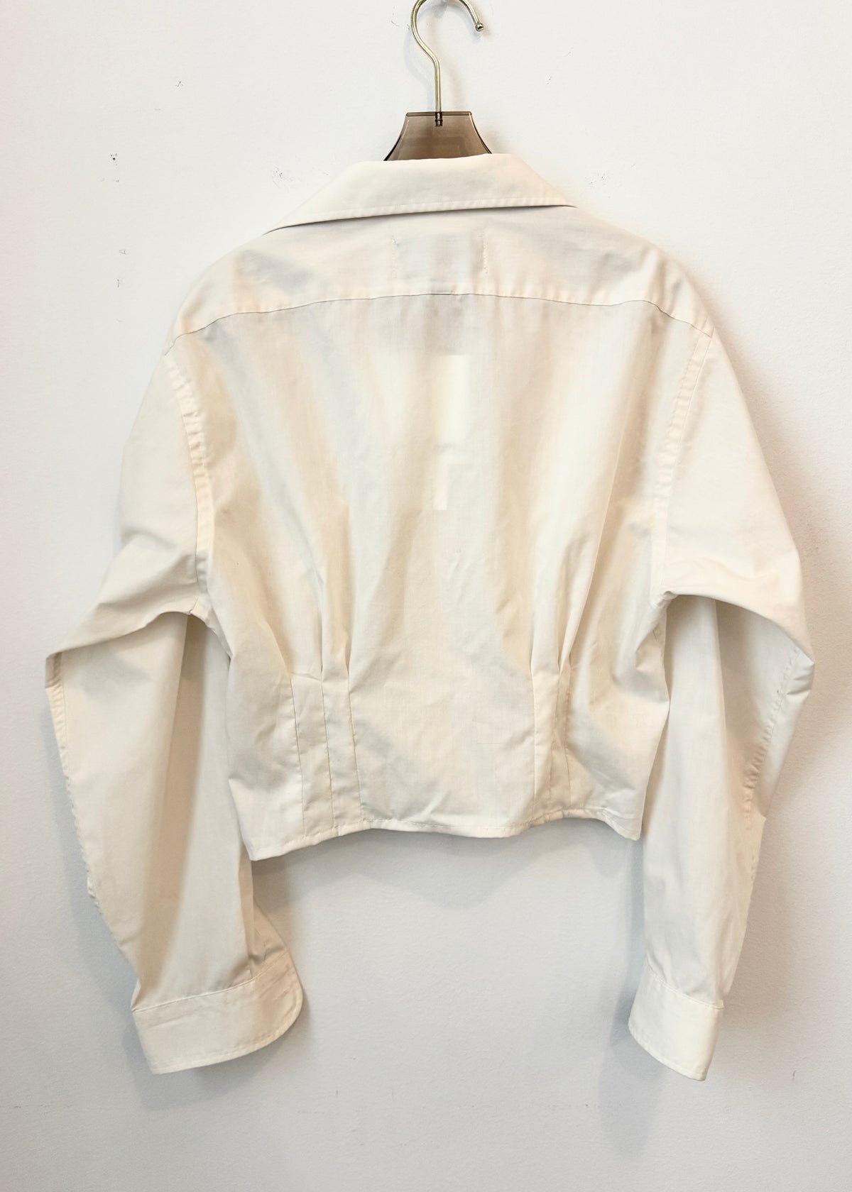 The Kevin Top | Cream White with Gathered Waist (Reworked)