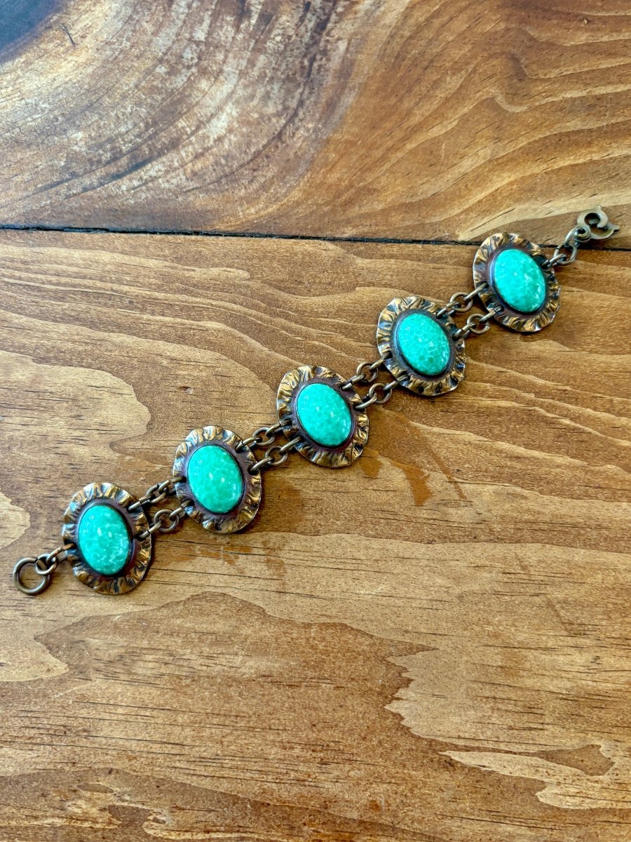 Copper Green Stone Bracelet (Vintage) - Made X Hudson