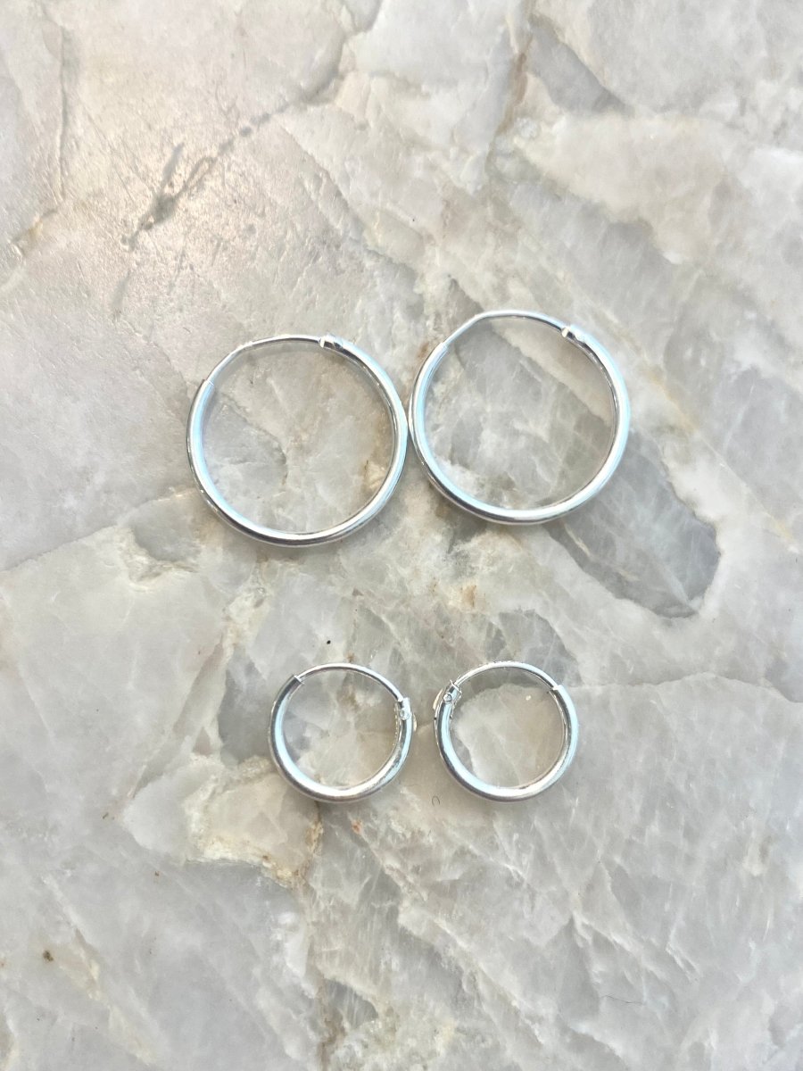 Solid Sterling Silver Endless Hoops (Multiple Sizes) - Made X Hudson