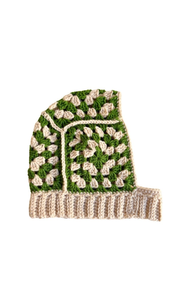 Green & Tan Hand Crochet Balaclava - Made X Hudson