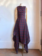 Zero - Waste Dress in Red, Blue, and Grey Plaid - Made X Hudson