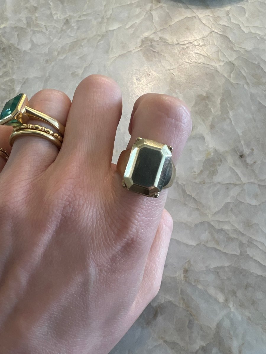 Emerald Cut Ring | Brass or Silver (Matte of High Polish) - Made X Hudson