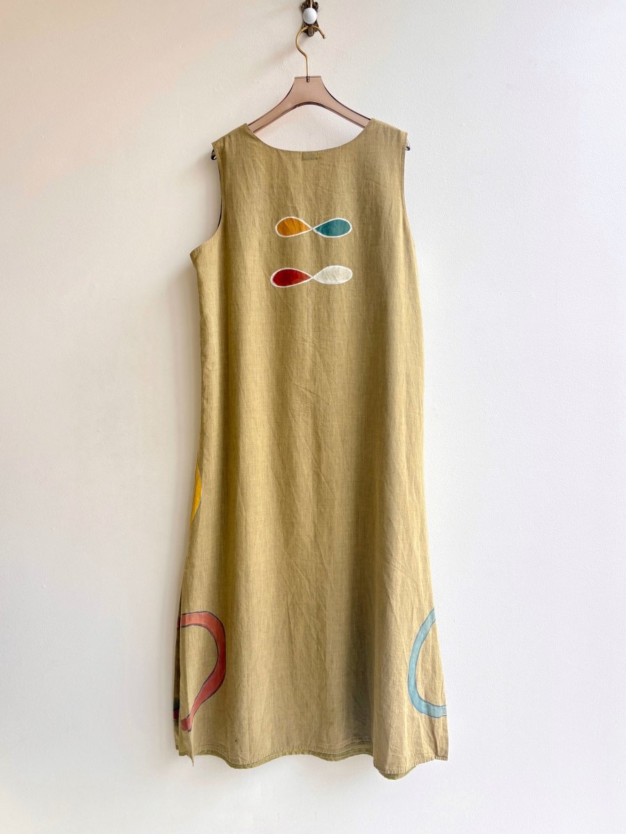 Hand Painted Hilma Series Tree of Knowledge Motif Dress (Reworked) - Made X Hudson