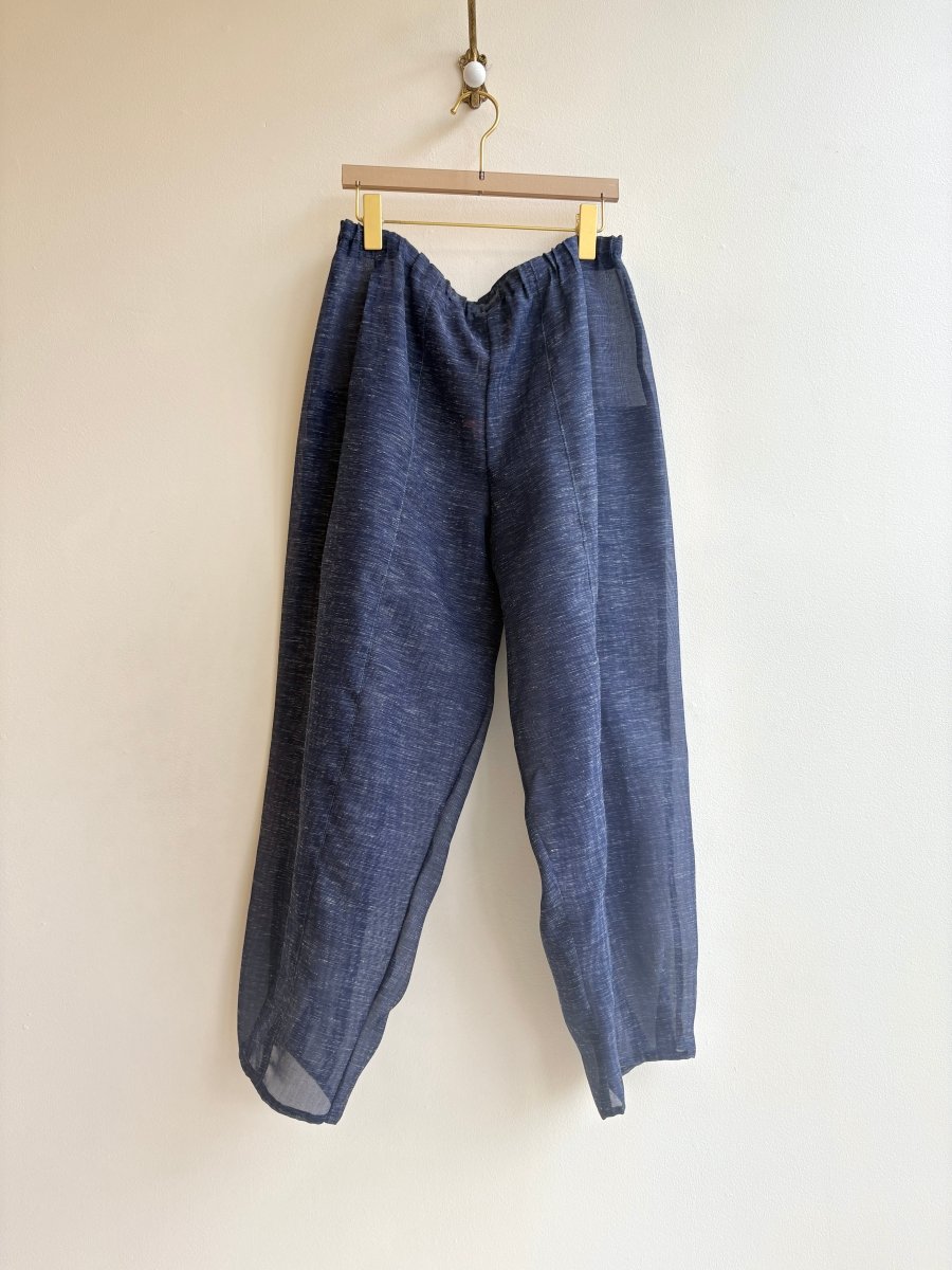 Sheer Silk Blend Indigo Side Pocket Pants - Made X Hudson