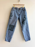 Salt Jug Jeans Light Wash in Deep Spruce | Hand Painted (Reworked) - Made X Hudson