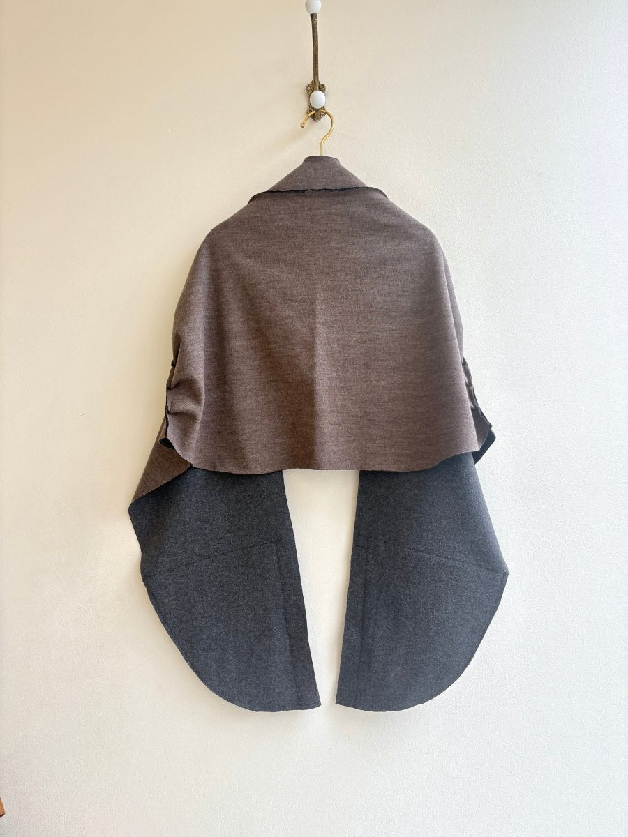 Dark Taupe Shawl w/ 2 Pockets - Made X Hudson