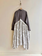 V - Line Shirtwaist Dress in French Lilac Stripe and Grey Paisley (Reworked) - Made X Hudson