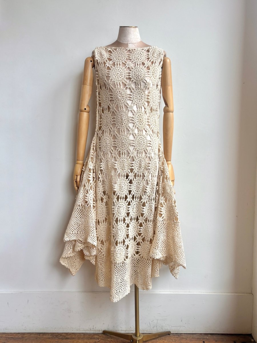 Zero-Waste Dress in Antique White Crochet Lace - Made X Hudson