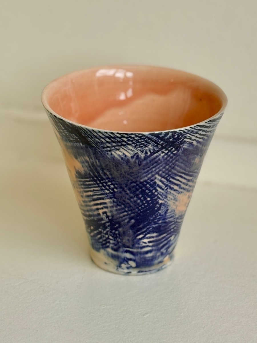 Blue & Terracotta Glazed Interior Decorative Vase - Made X Hudson