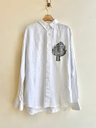 “Ori” White Linen Artichoke Pocket Print (Reworked) - Made X Hudson