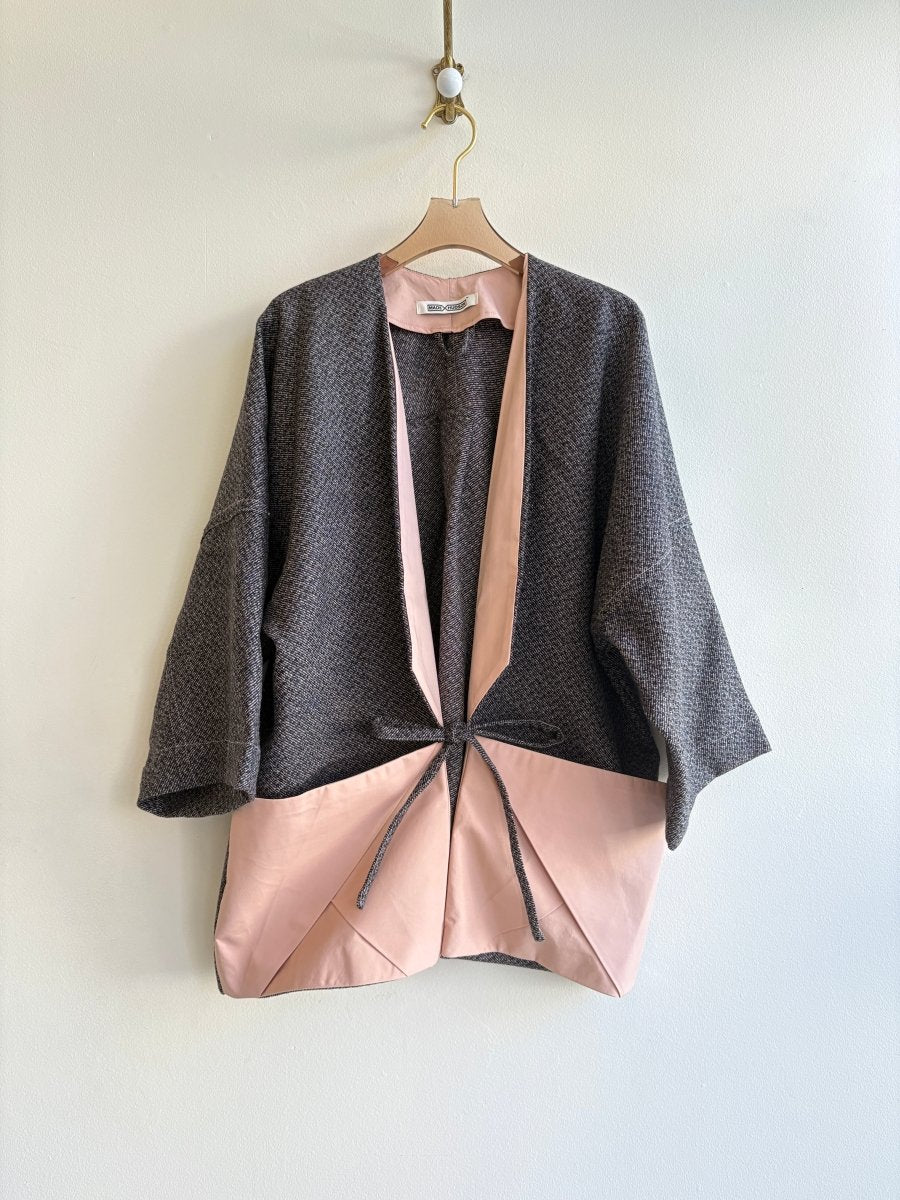 Black Marl Tweed & Blush Pink Chore Jacket - Made X Hudson