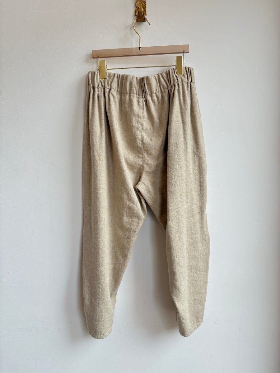 Khaki Herringbone Tweed Linen & Wool Studio Pant - Made X Hudson