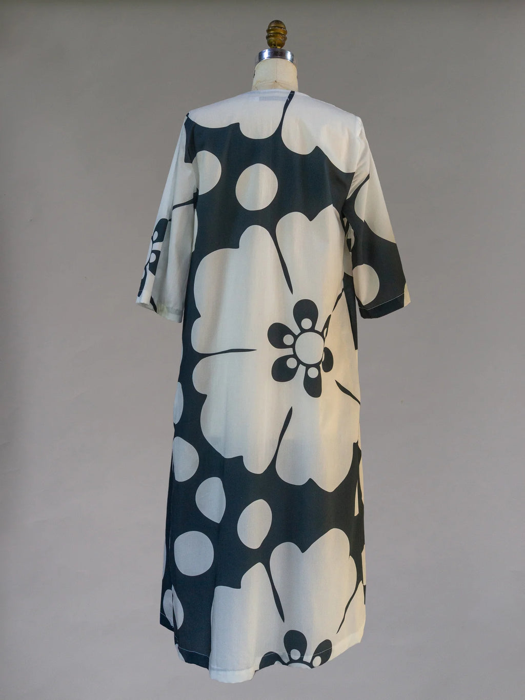 Blue & White Pareo Jumbo Floral Print “Emilie” Dress - Made X Hudson