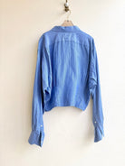 The Kevin Top | Cornflower Blue Twill w/ Gathered Waist (Reworked) - Made X Hudson
