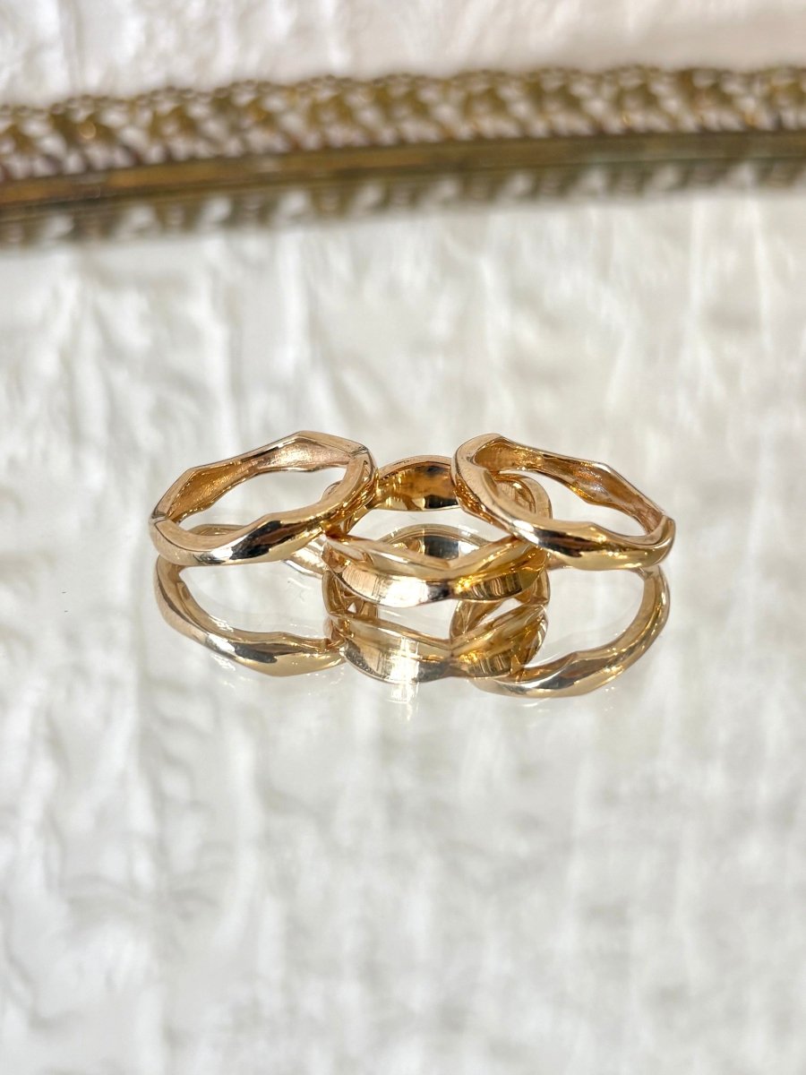 Wave Plated Stacking Rings (set of 3) - Made X Hudson