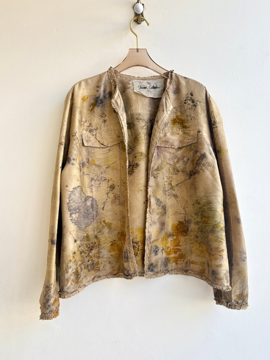 Silk Brown Eco - Printed Pocket Blazer (Reworked) - Made X Hudson