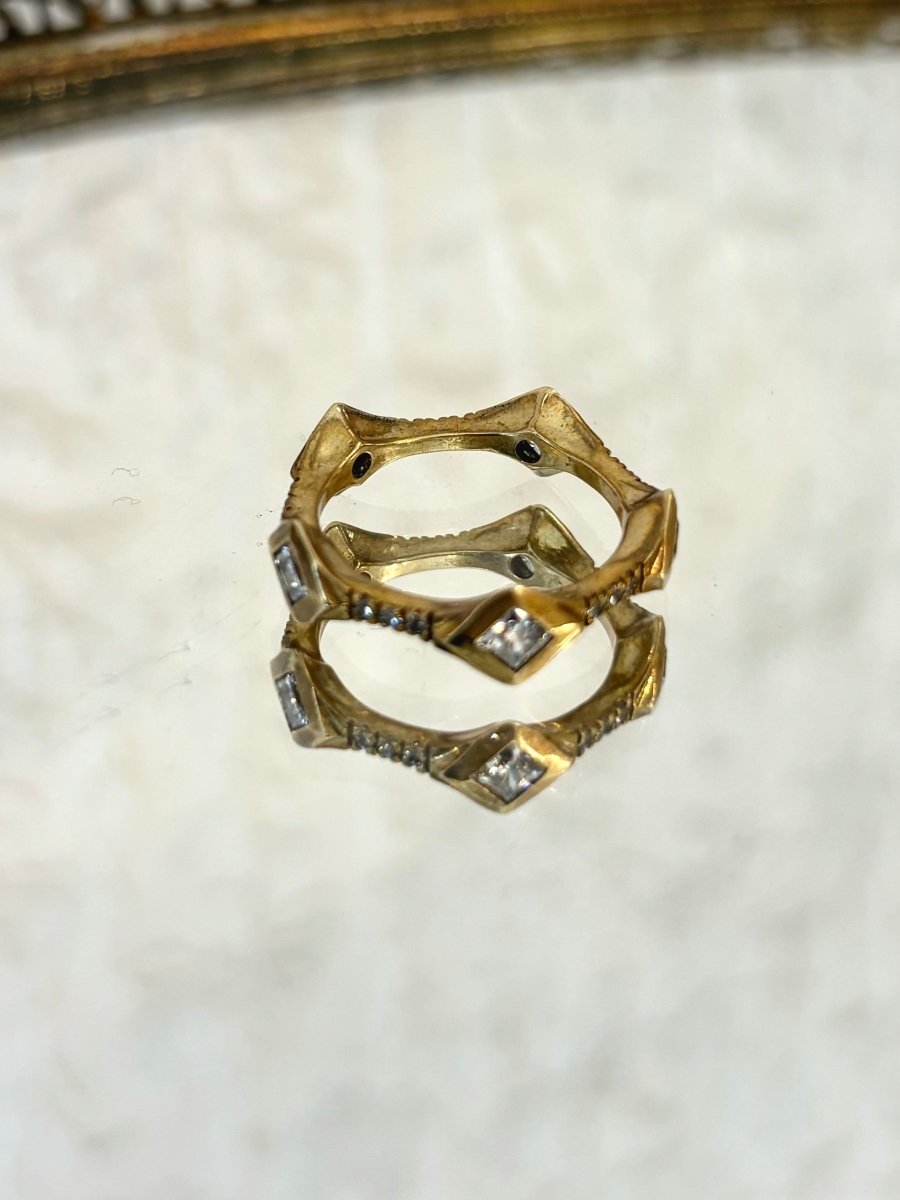 Thor Plated Ring w/ CZ Stones (Set of 3) - Made X Hudson