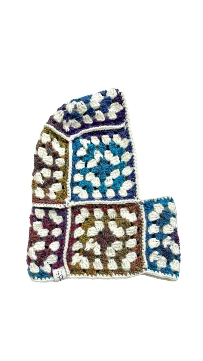 Rainbow and Cream Hand Crochet Balaclava - Made X Hudson