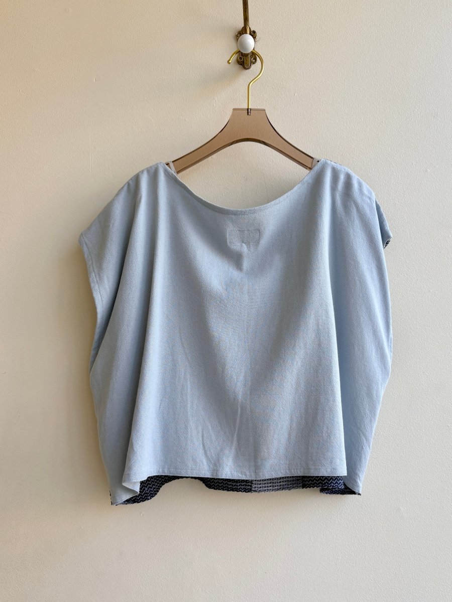 Handwoven Blouse in Light Indigo - Made X Hudson