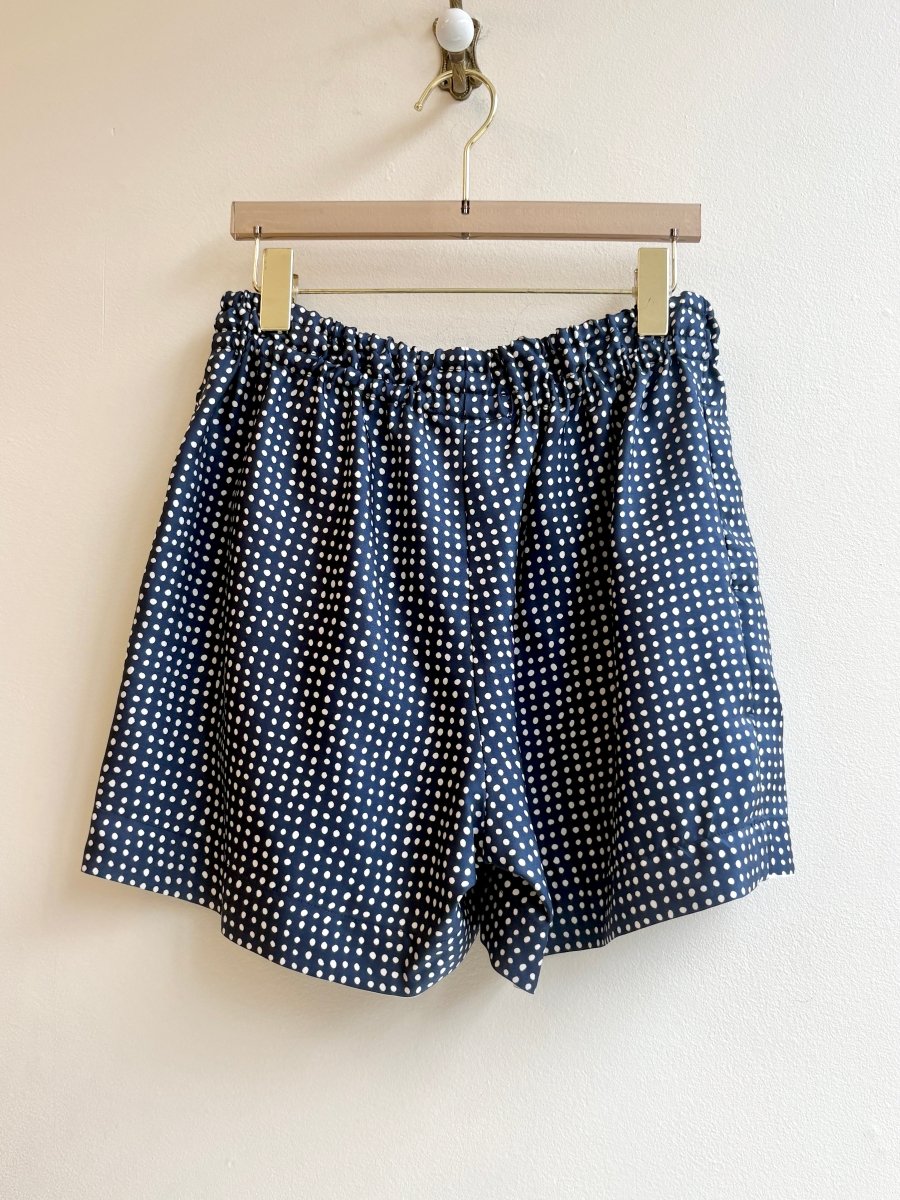 "Sybil" Navy Dotted Town Shorts - Made X Hudson