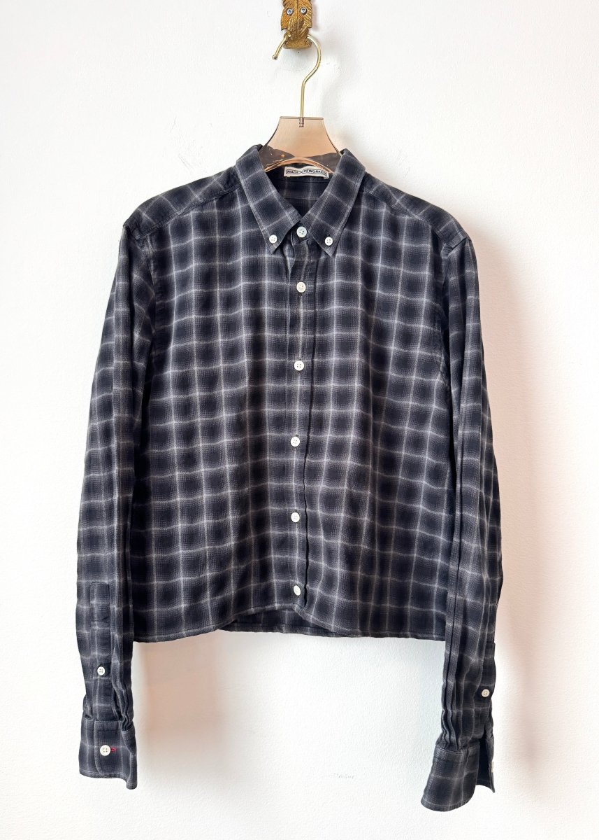 The Vale Shirt in Grey Gradient Checker (Reworked) - Made X Hudson