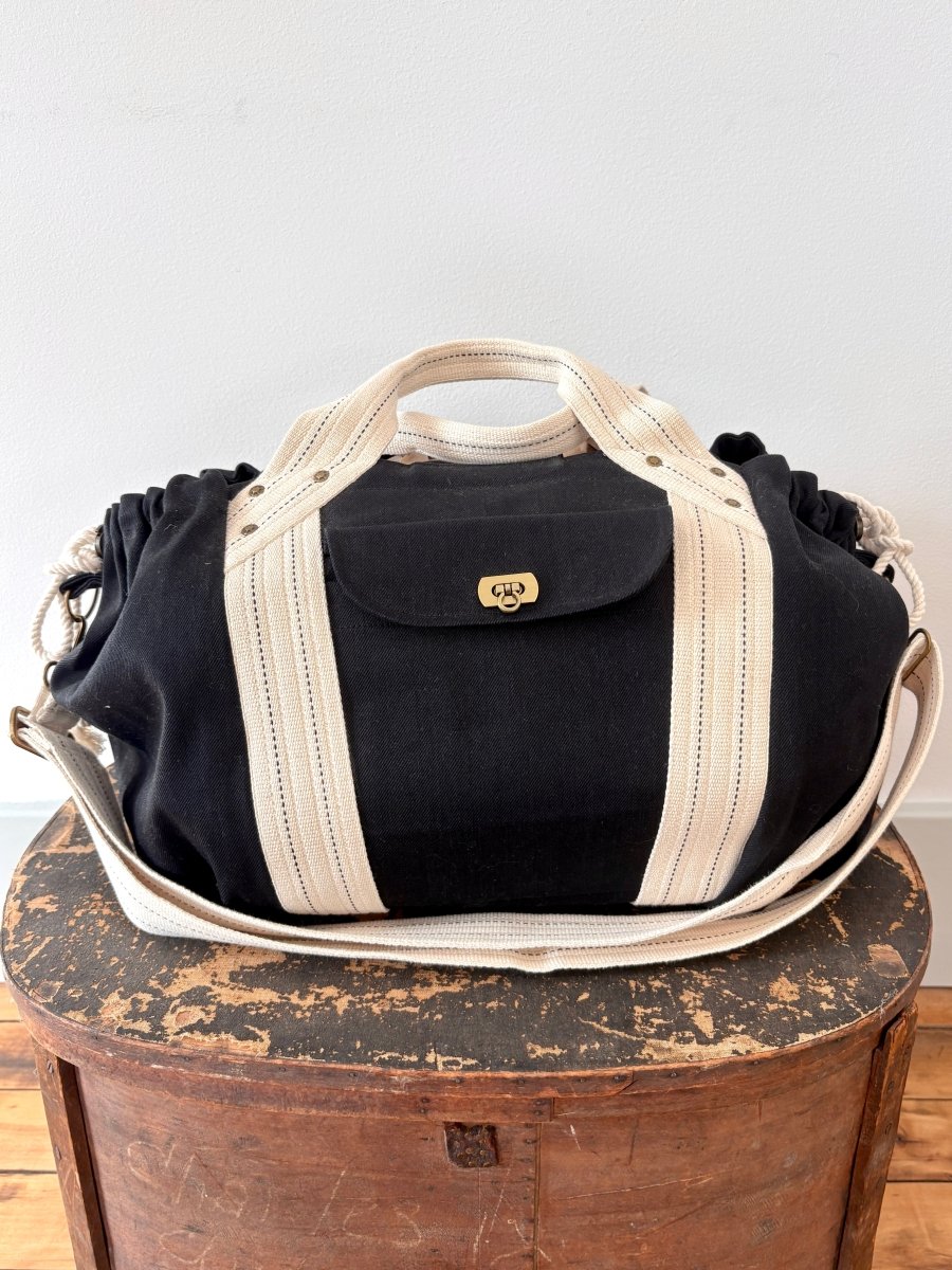 Cross - Body Duffel Bag in Black Denim - Made X Hudson