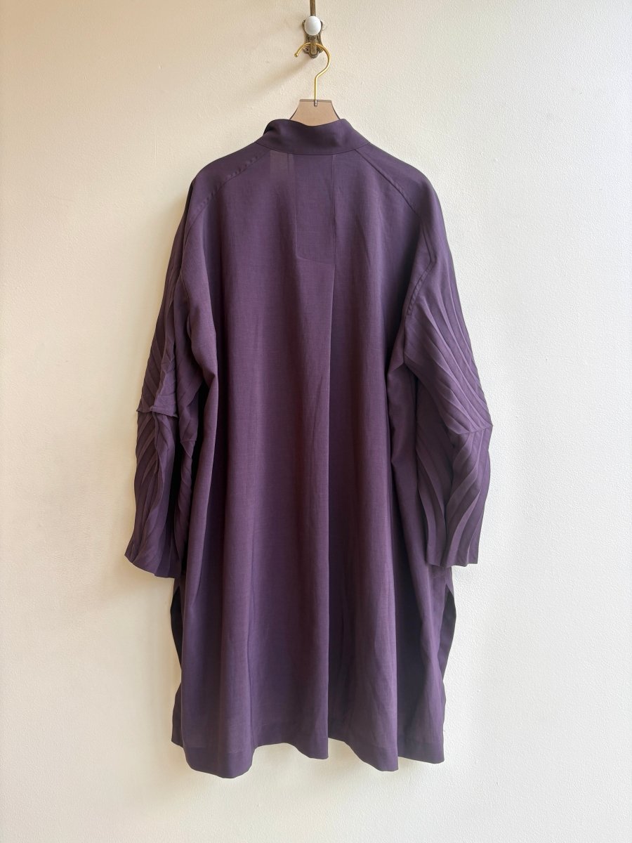 Issey Miyake | Plum Button Down with Pleated Sleeve (Vintage) - Made X Hudson