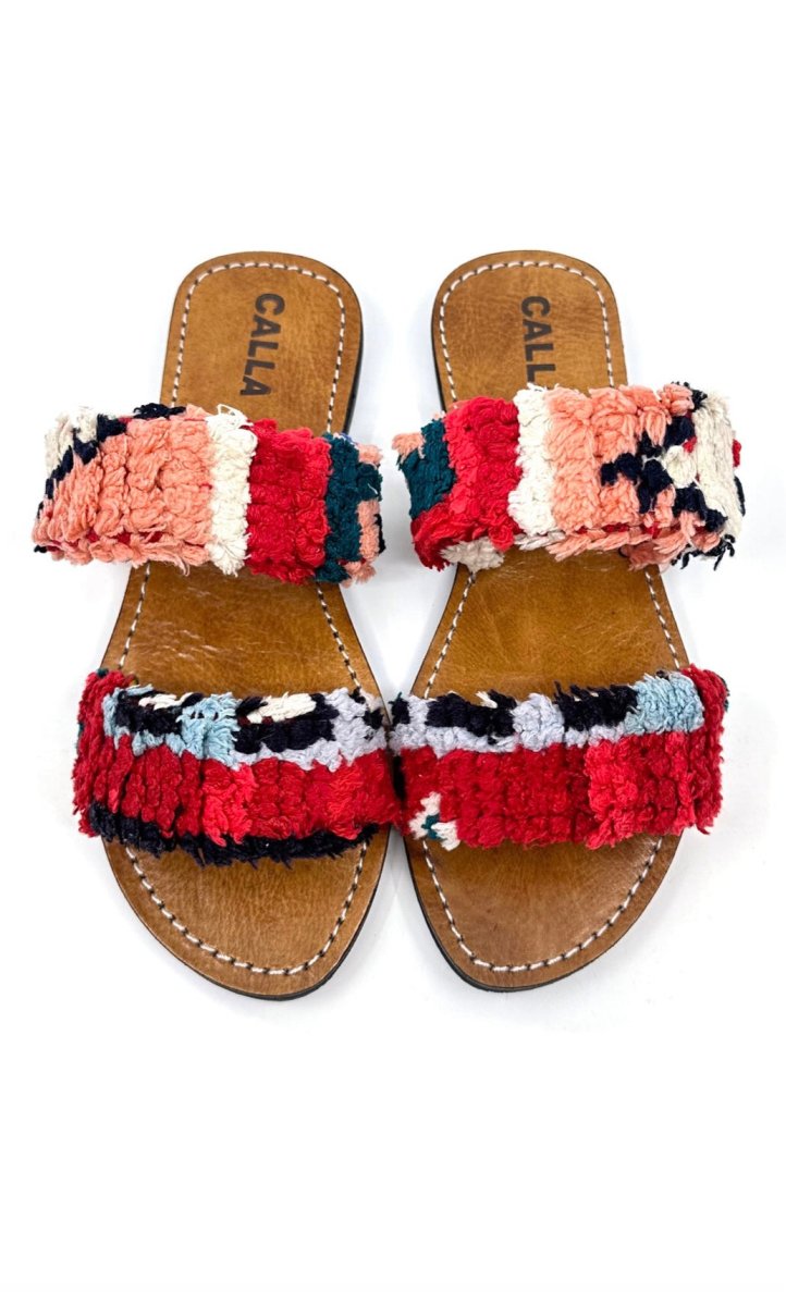 Hali Sandals “Shaaf” In Colors Red, Salmon, Blue, Teal, Navy (Size 38) - Made X Hudson