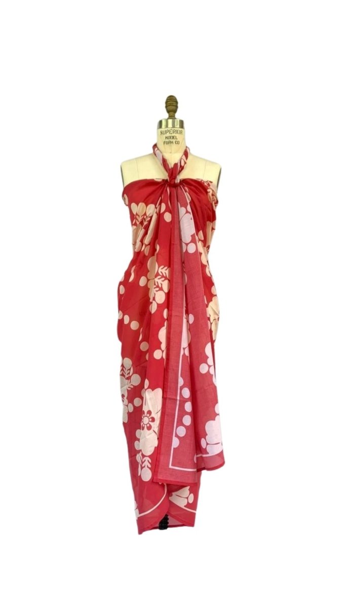Sarong Tie Wrap Dress (Red Pareo Print) - Made X Hudson
