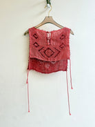 Chester Hand Embroidered with Side and Neck Ties | Salmon and Crimson Linen - Made X Hudson