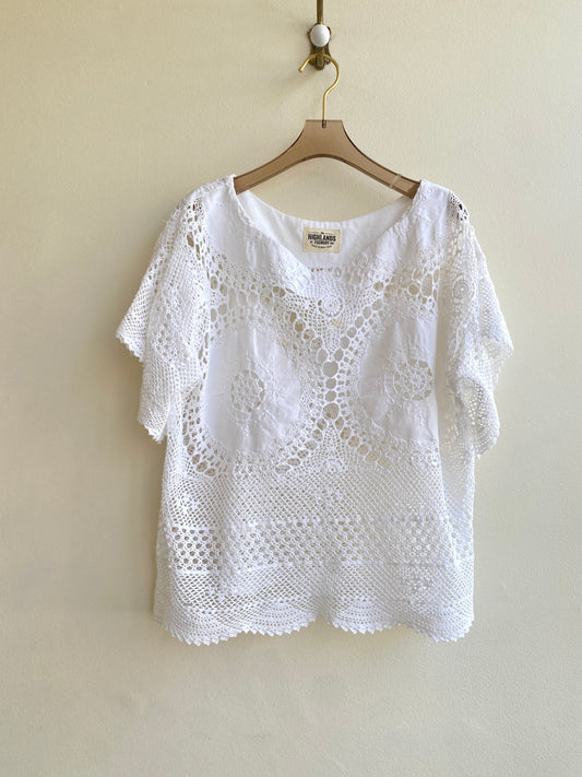 Heirloom Crochet Top (White Pinwheels)