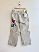 Ocean Waves Quilt Block Applique Chinos | Black, Burgundy, and Blue (Reworked) - Made X Hudson