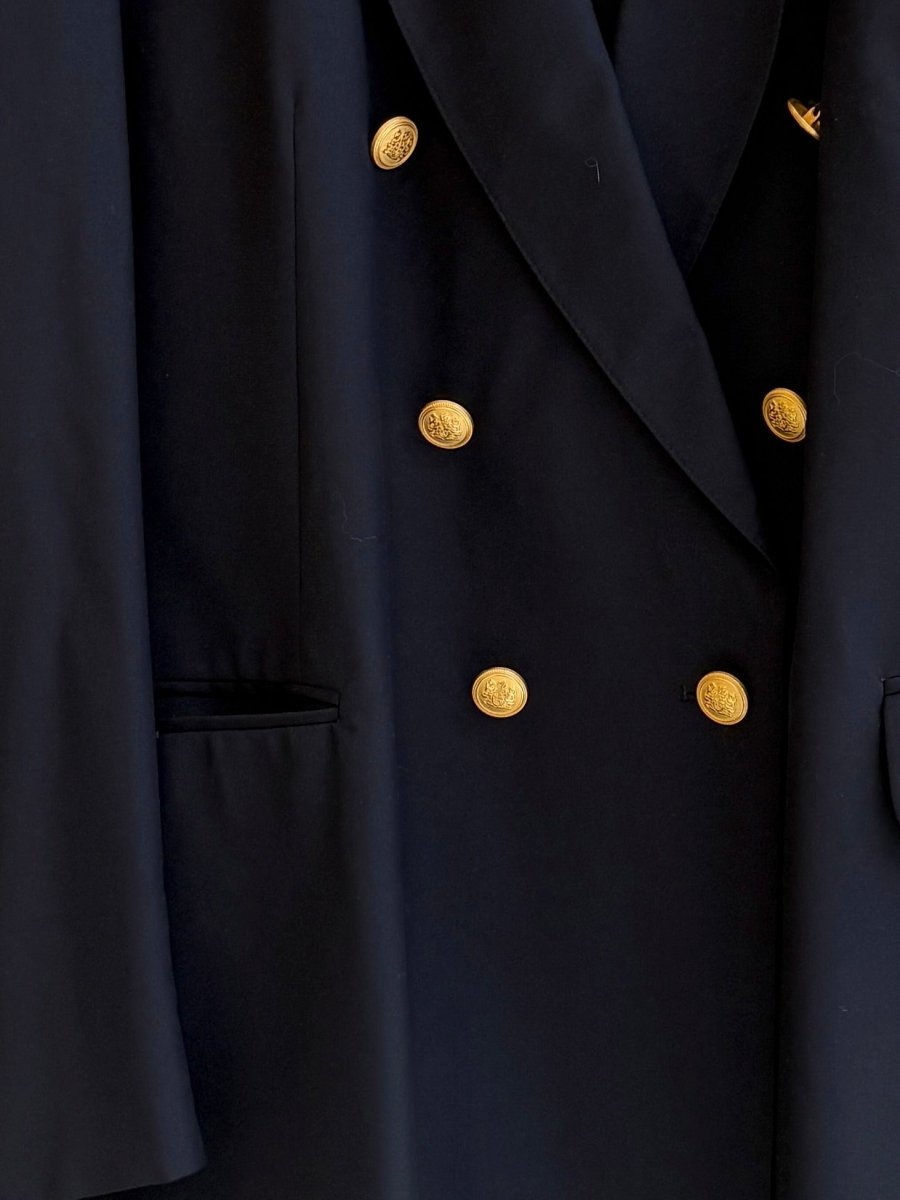 Aquascutum | Deep Navy Faux Double Breasted Blazer (Vintage) - Made X Hudson