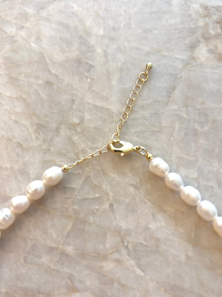 Freshwater Pearl Chain Choker Necklace - Made X Hudson