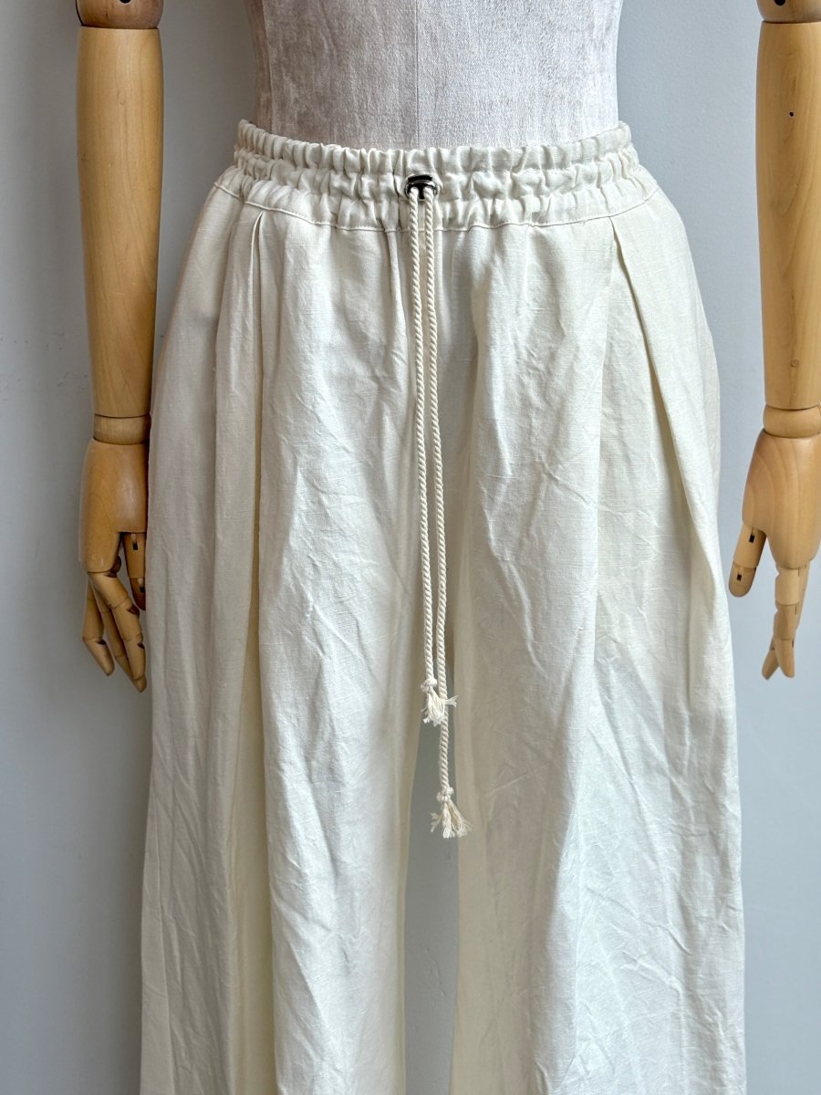 Ivory Cotton Wide - Leg Pant - Made X Hudson