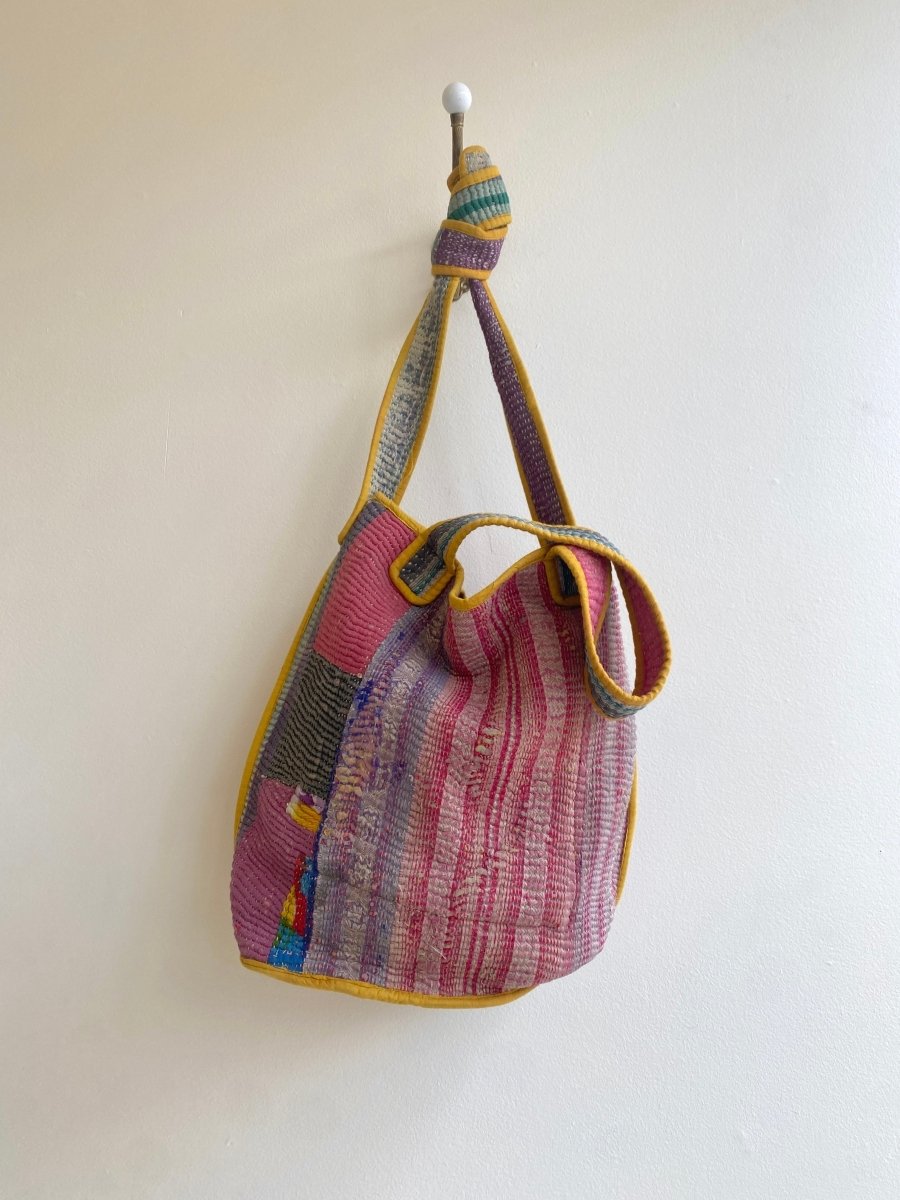 Reversible Xoti II Tote Bag in Colors Blush, Lavender, & Purple, Green - Made X Hudson