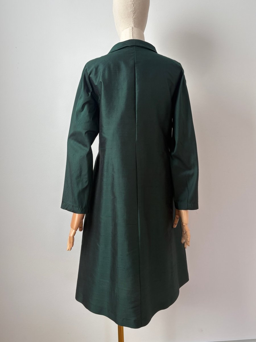 Ulrike Tunic in Emerald Silk Shantung - Made X Hudson