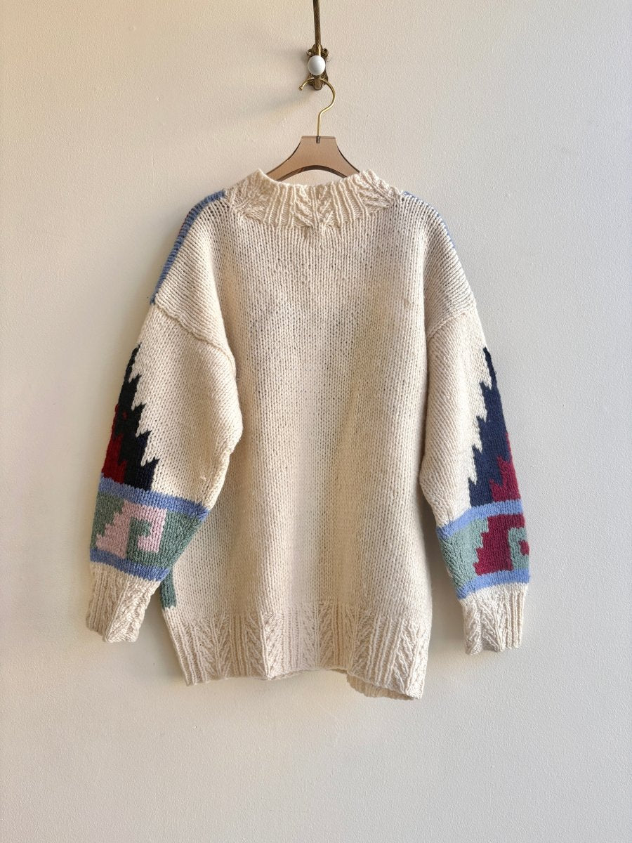 Susann D | Wool Maroon, Navy, Cream, Blue Sweater (Vintage) - Made X Hudson