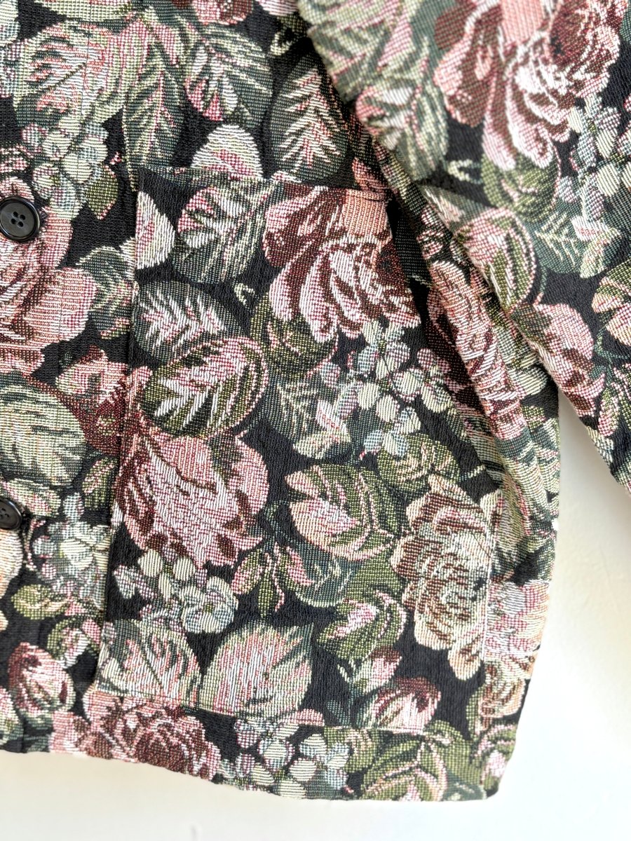 Black Floral Tapestry Utility Jacket - Made X Hudson