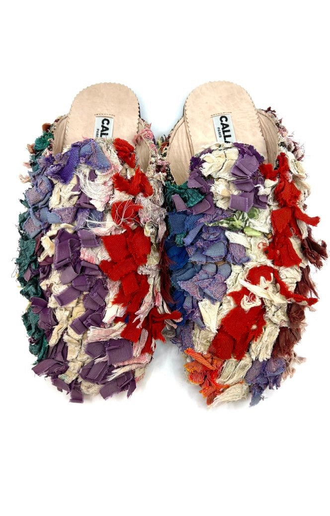 Niki Babouche “Mushu” Flats In Colors Blue, Purple, Cream, & Red (Size 46)