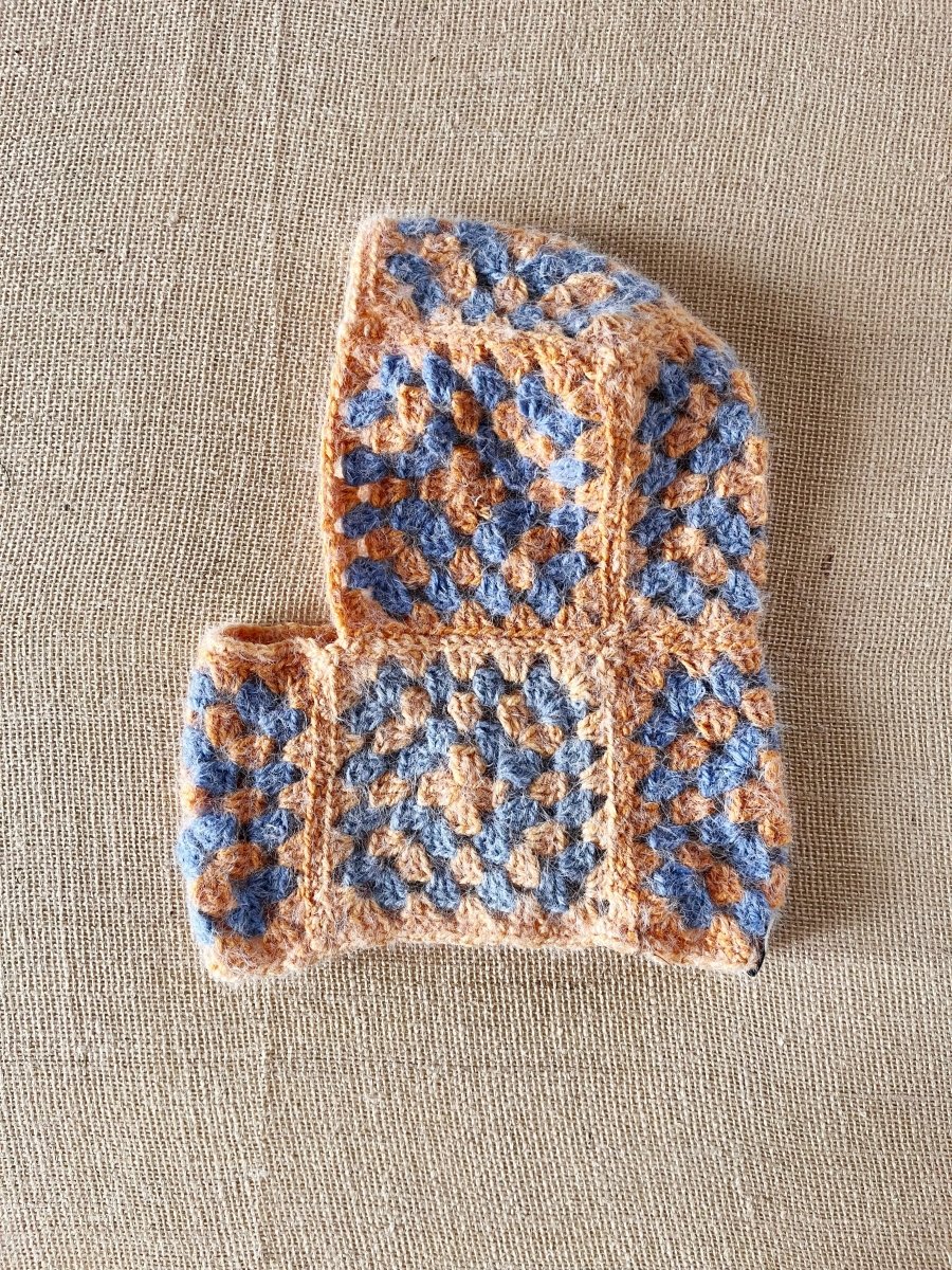 Soft Orange +. Blue Crocheted Balaclava - Made X Hudson