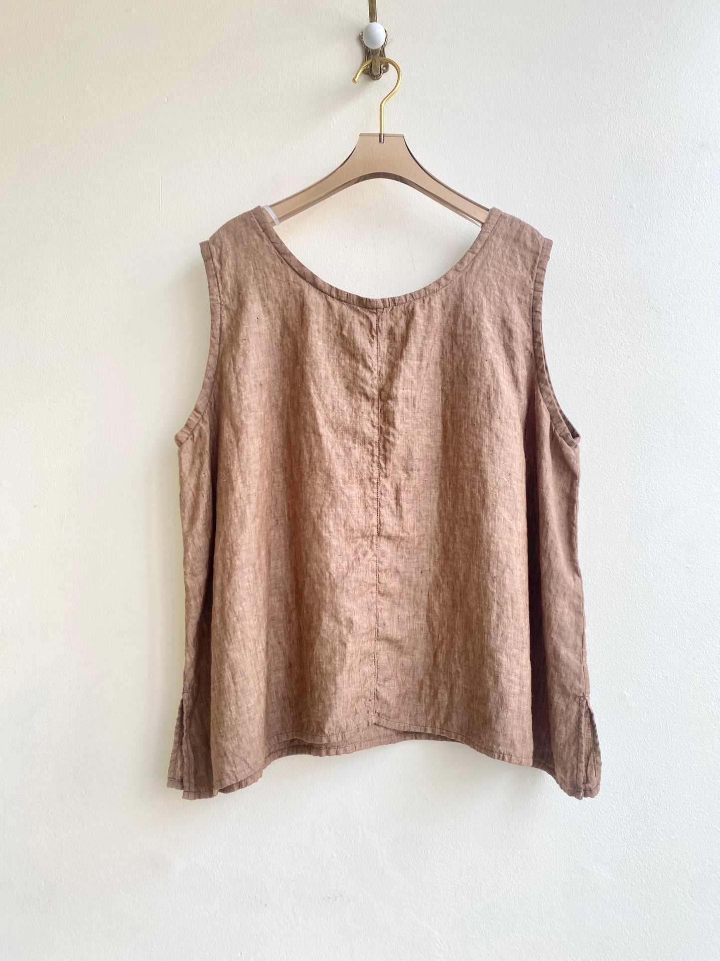 Brown Turf Linen Tank Top