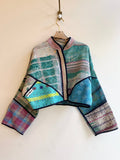 Reversible Kaira Quilted Cropped Jacket in Colors Jade, Blue, Lavender, Blush, Cream & Sea Foam, Lemon, Orange, Cream - Made X Hudson