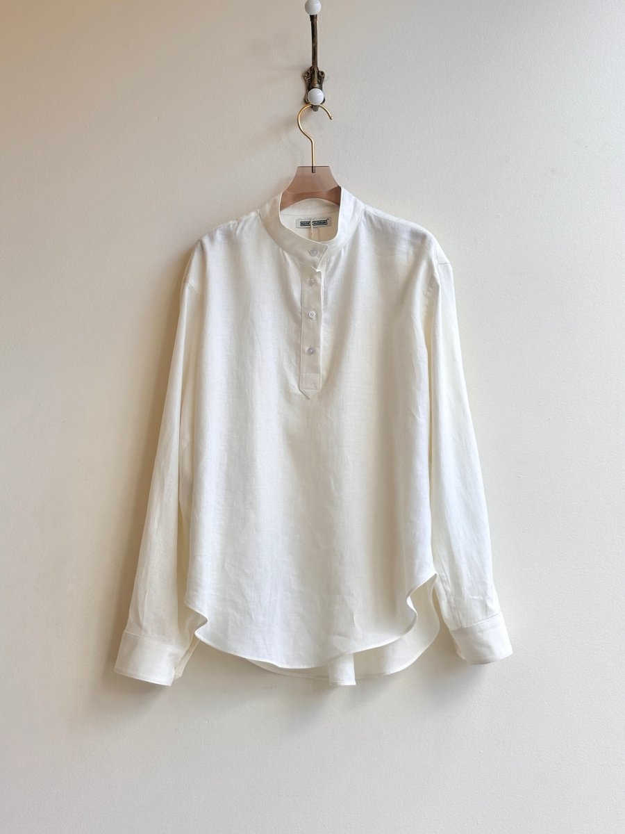 Cream Linen Popover Shirt - Made X Hudson