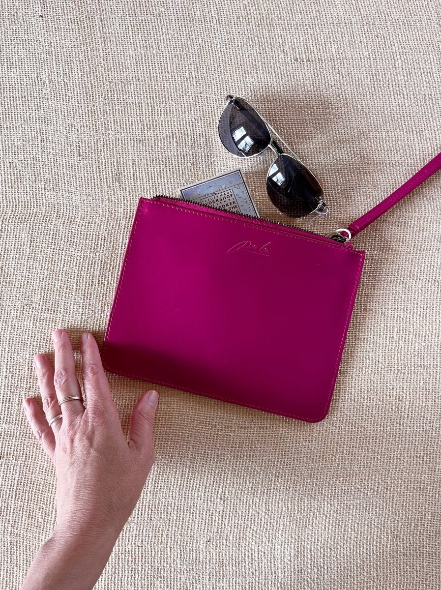 Emery Leather Wristlet Pouch (Multiple Colors) - Made X Hudson