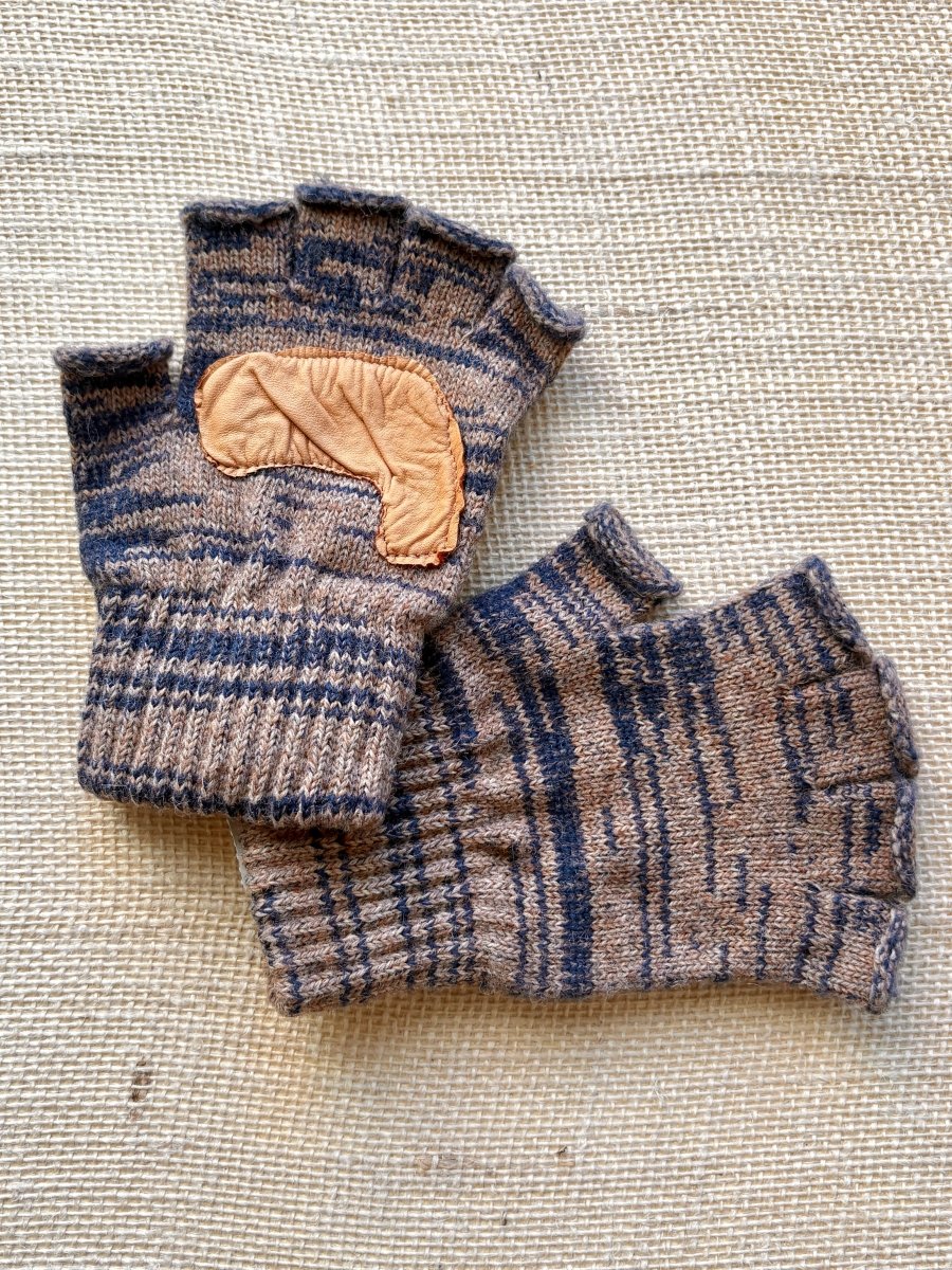 Fingerless Wool Gloves w/ Leather Palms | Womens One Size (Multiple Colors) - Made X Hudson