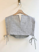 Hand Embroidered Chester with Double V Neck Collar | Black and White Linen - Made X Hudson